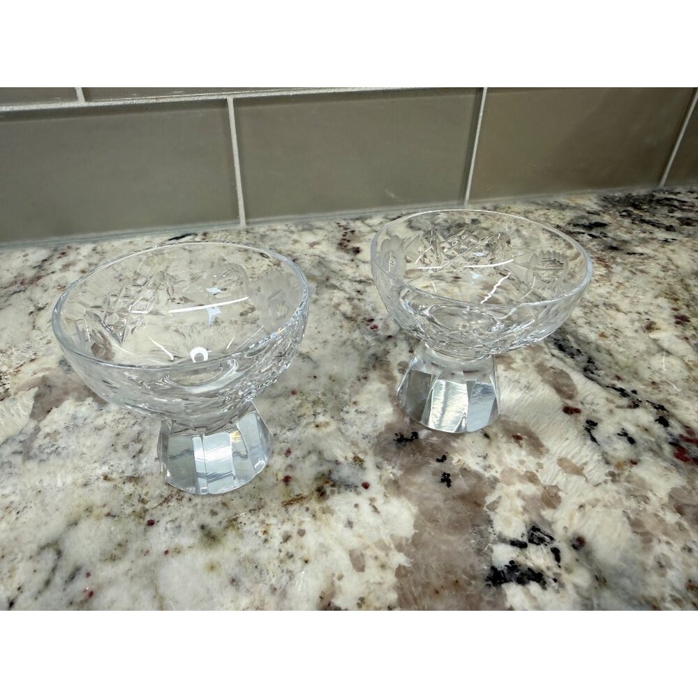 Pair of Nachtmann Crystal Shot Glasses Footed bar wear man cave